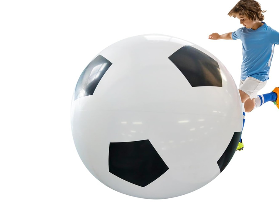 Balon de Fútbol inflable de goma resistente gigante 100cm. Para diversión de verano y fiestas en la playa