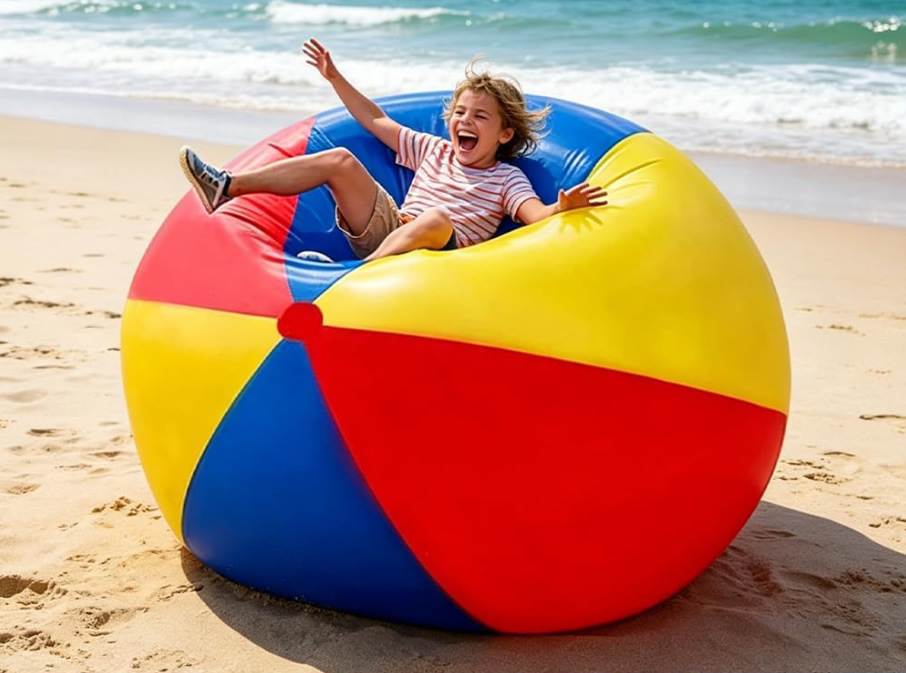 Bolas de playa de 100 cm de diámetro grande, gigante inflable, bola gigante inflable de goma resistente